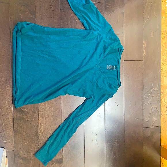 Velvet teal long sleeve shirt - Picture 1 of 1